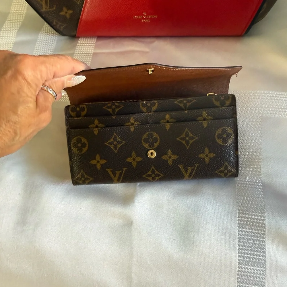 Louis Vuitton Red and Brown Tote - Picture 6 of 7